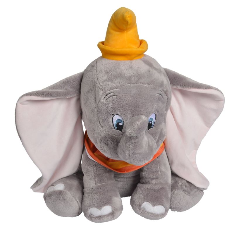  dumbo léléphant peluche géante gris orange 45 cm 